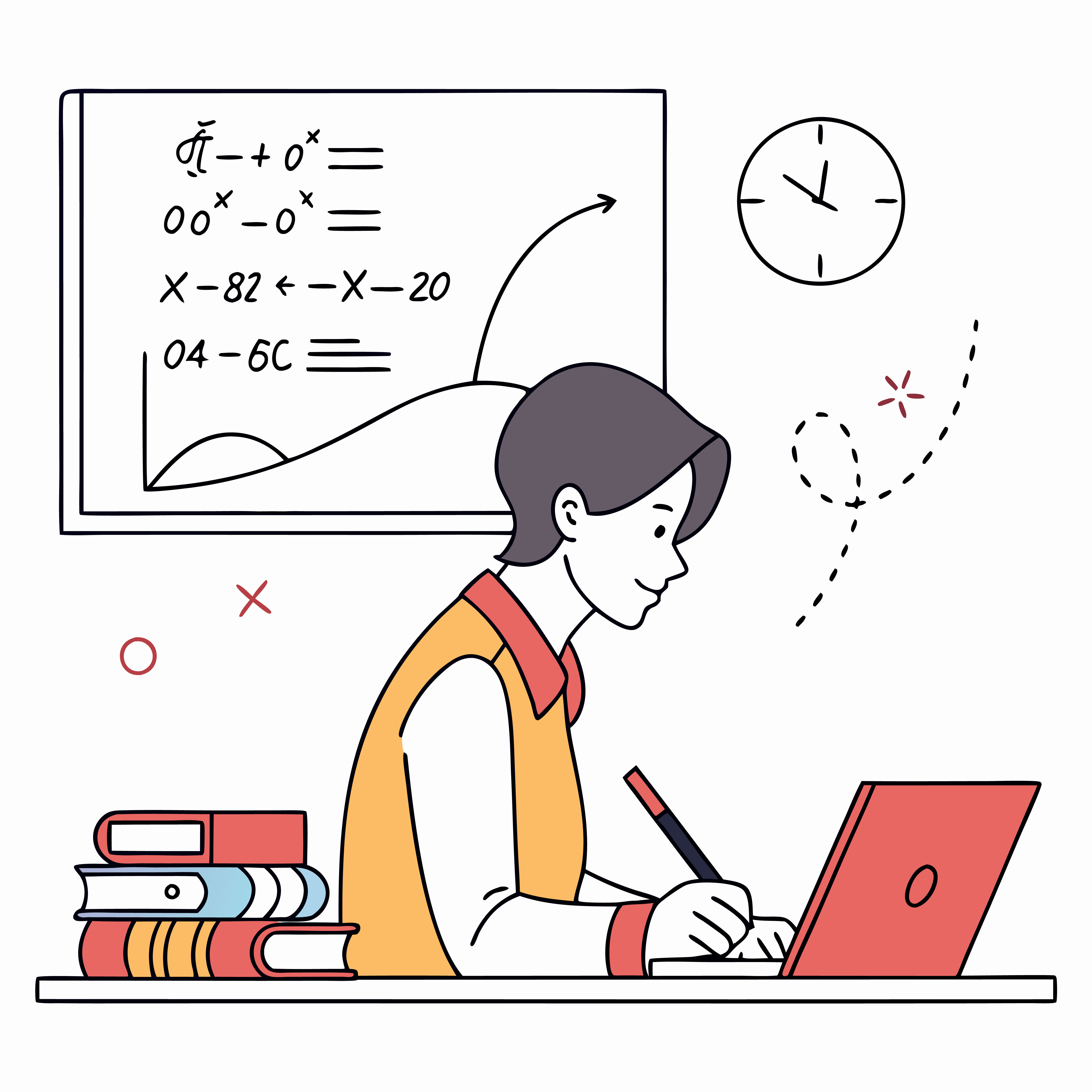 Teacher and student illustration