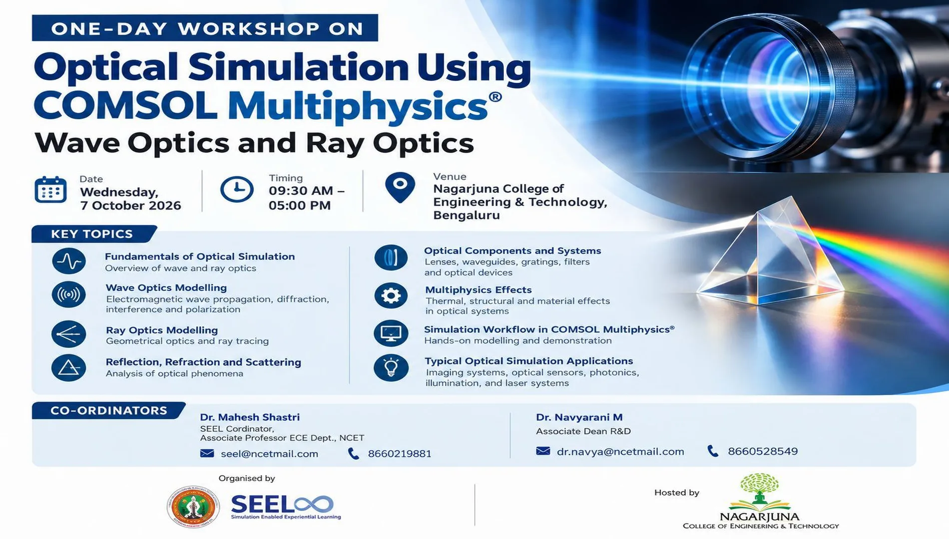  One day workshop on Optical Simulation Using COMSOL Multiphysics® : Wave Optics & Ray Optics